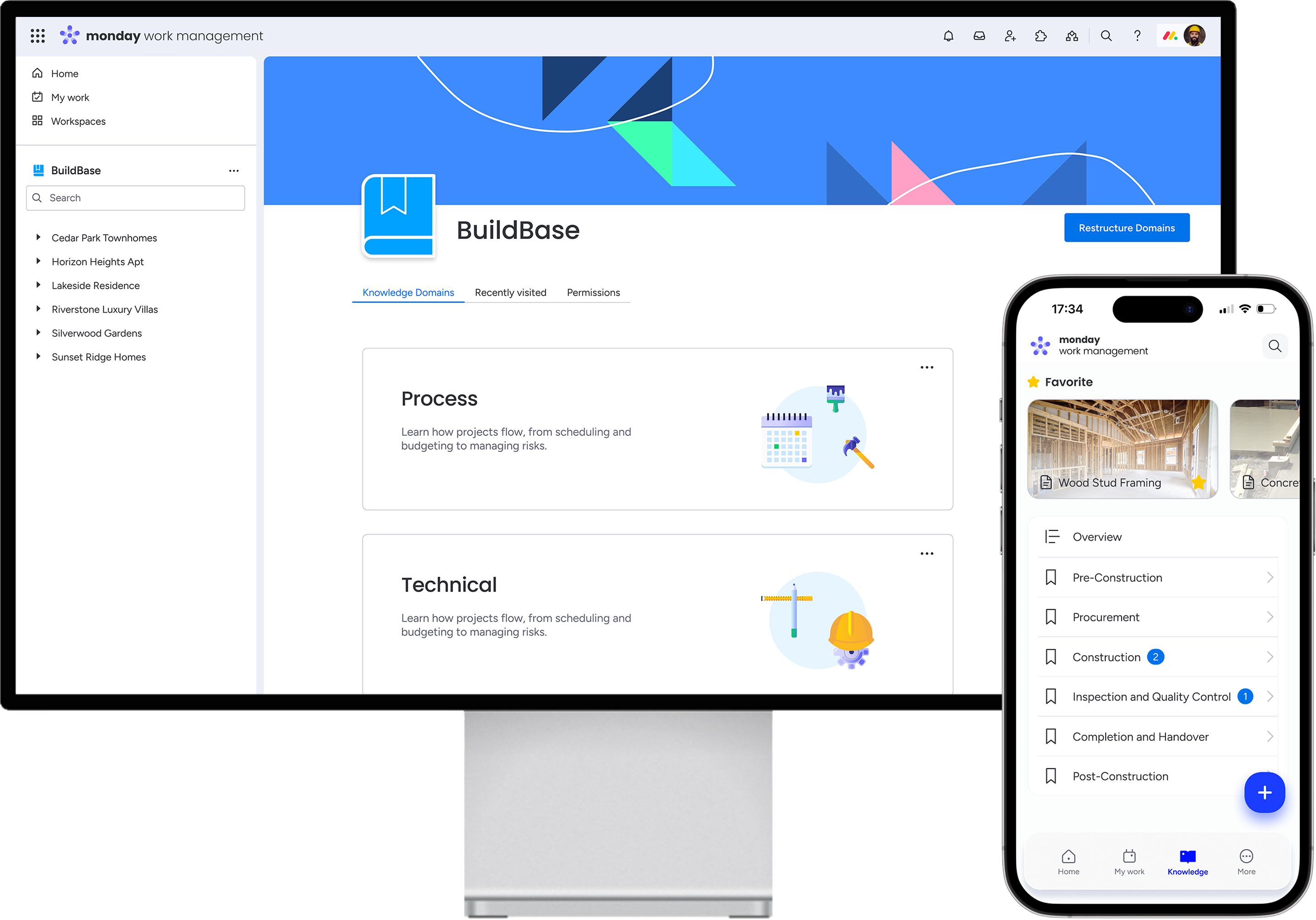 BuildBase — the monday.com plugin interface on desktop and mobile